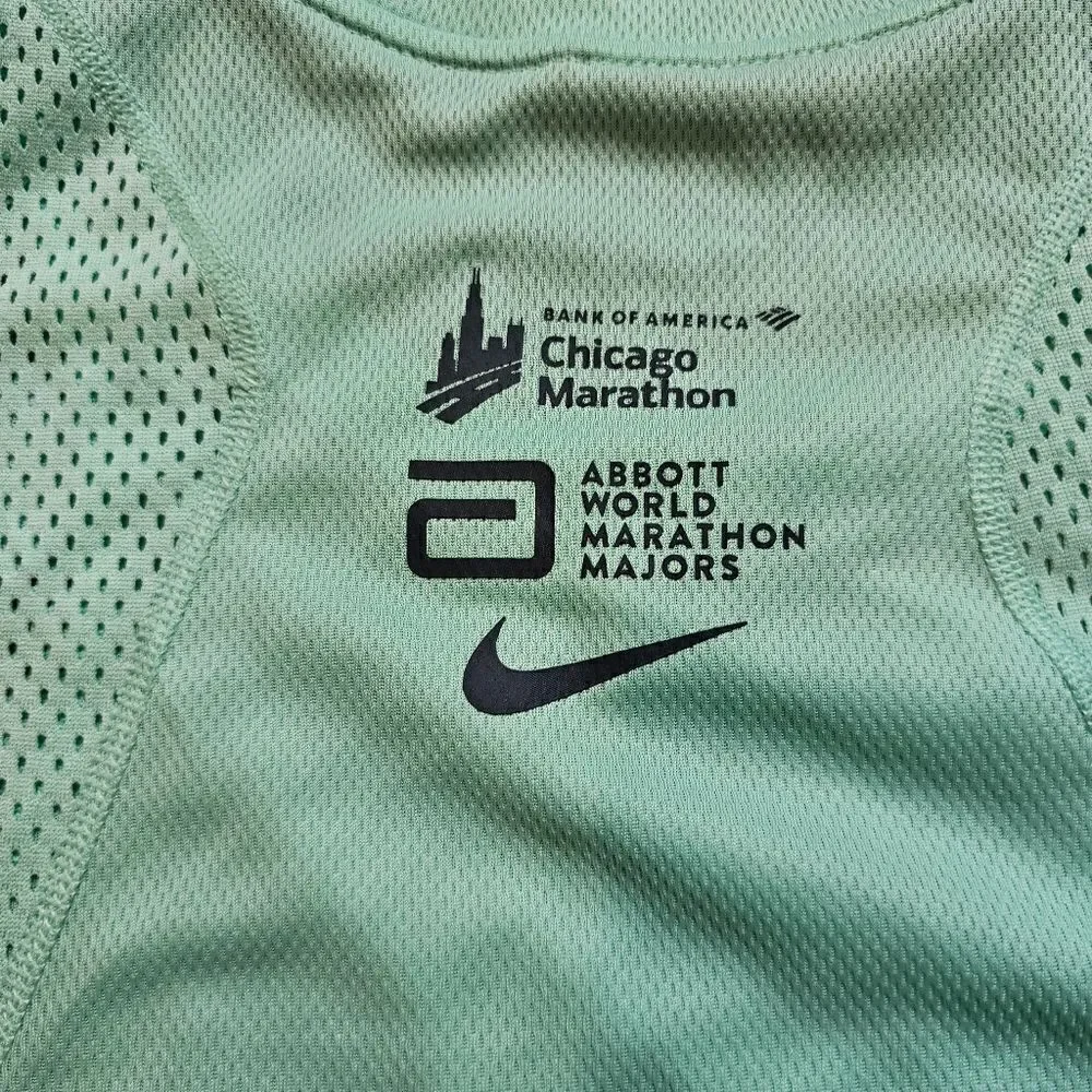 Nike Chicago Marathon 2023 Running T Shirt Mint Green Blue Women's Small S New
